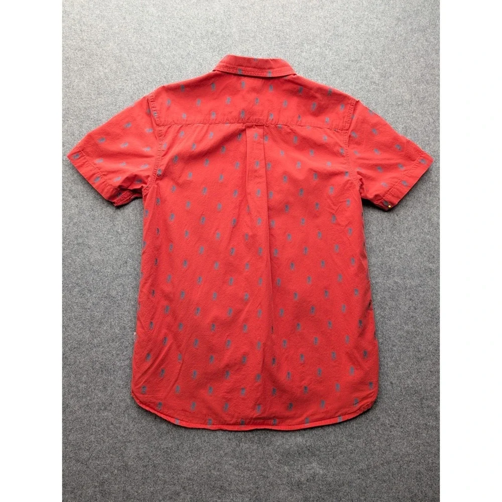 The Northern Face Men's Shirt Small Red Backpacker Graphic Button Up  Short...